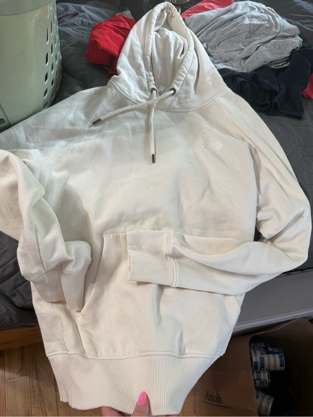 The North Face Cream White Hoodie Sweatshirt